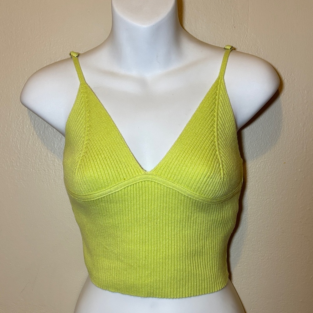 Forever 21 Neon Green Ribbed Knit Cami Top